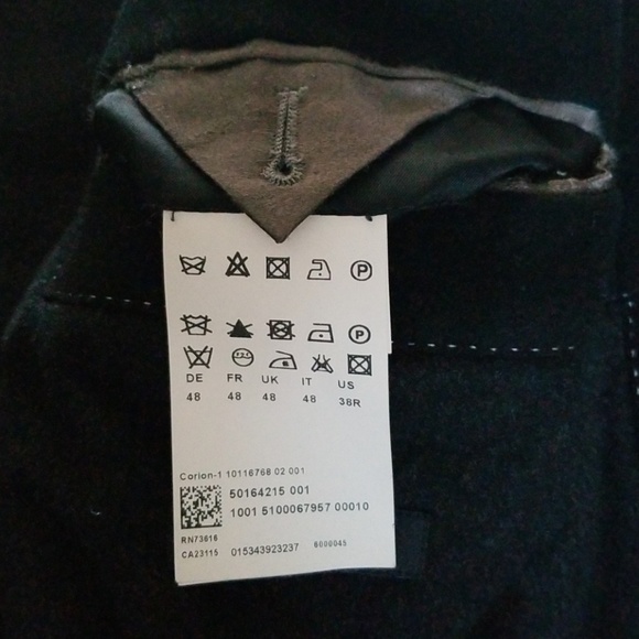 HUGO BOSS 100% Cashmere Men's Coat Black Size 38R - Picture 3 of 7